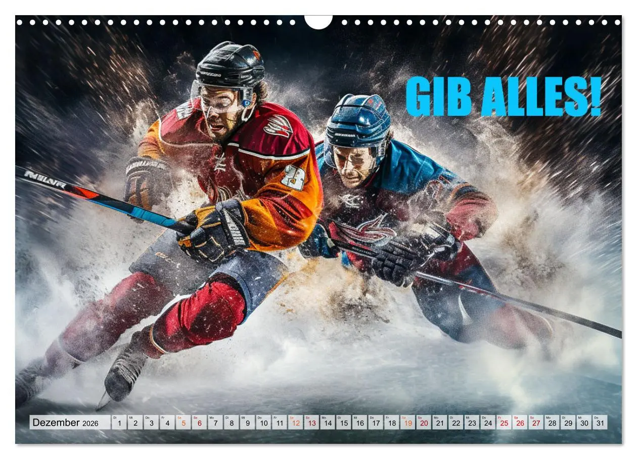 Bild: 9783457493427 | Eishockey und positive Gedanken (Wandkalender 2026 DIN A3 quer),...