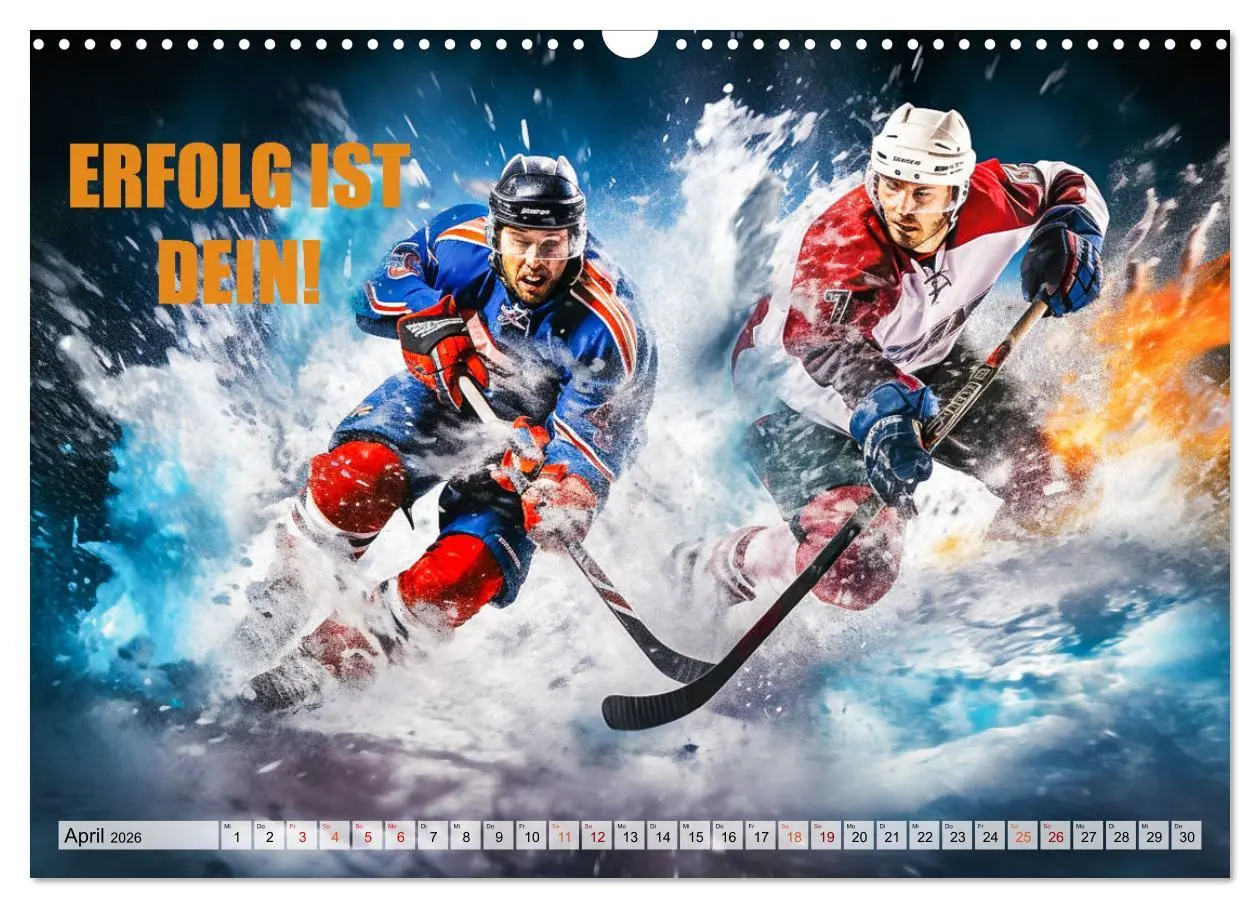 Bild: 9783457493427 | Eishockey und positive Gedanken (Wandkalender 2026 DIN A3 quer),...