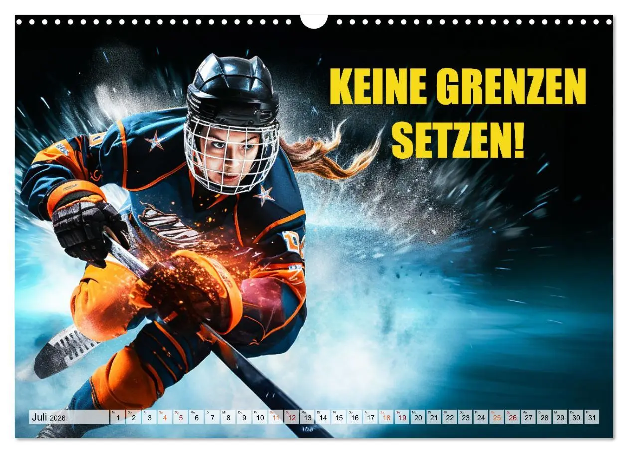 Bild: 9783457493427 | Eishockey und positive Gedanken (Wandkalender 2026 DIN A3 quer),...