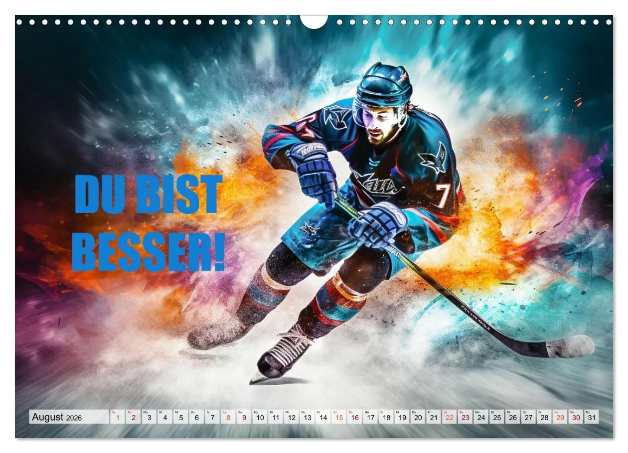 Bild: 9783457493427 | Eishockey und positive Gedanken (Wandkalender 2026 DIN A3 quer),...
