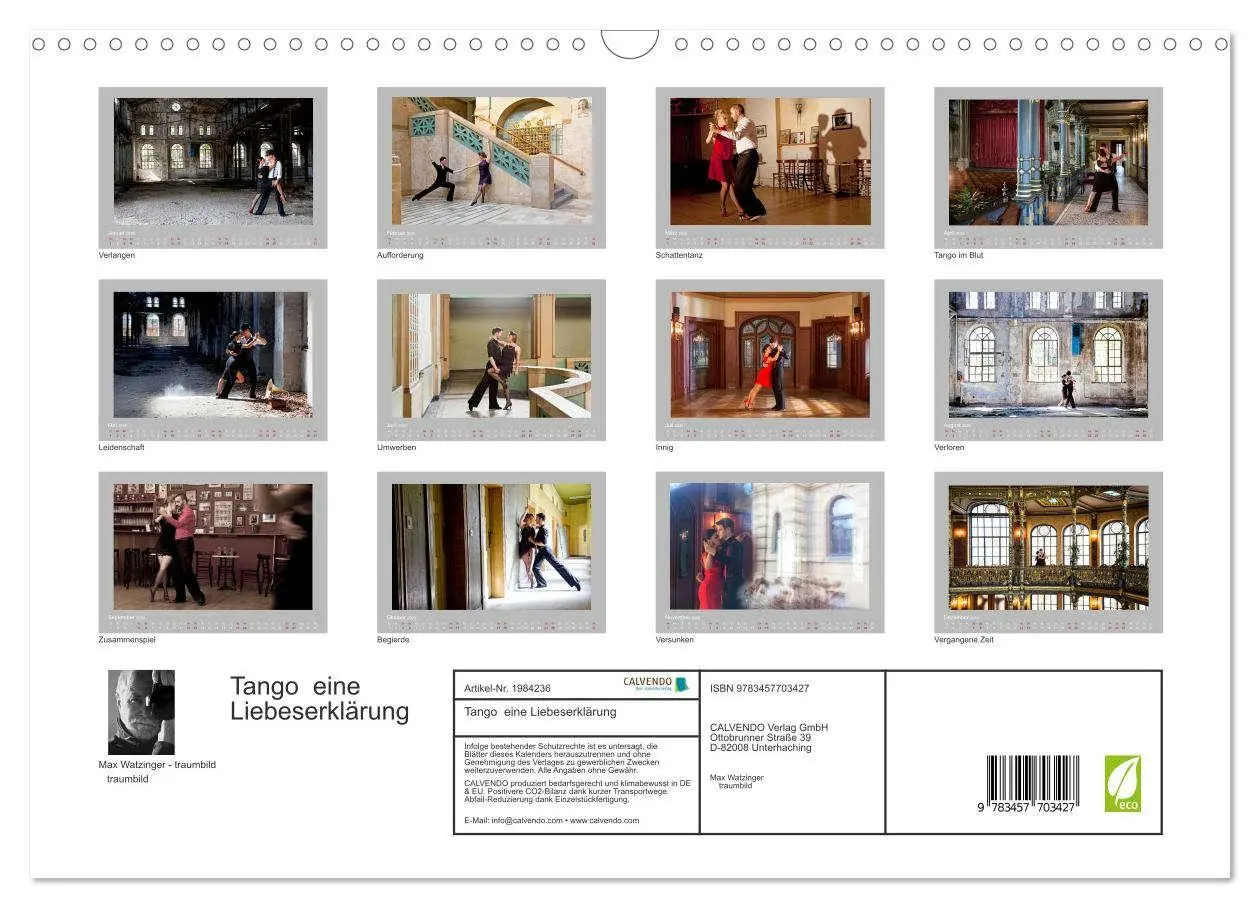 Bild: 9783457703427 | Tango eine Liebeserklärung (Wandkalender 2026 DIN A3 quer),...