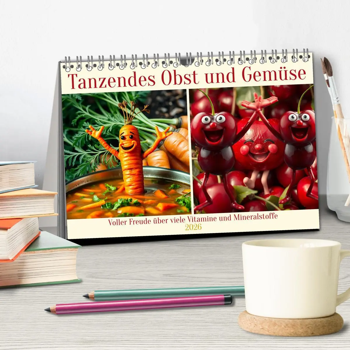 Bild: 9783516413427 | Tanzendes Obst und Gemüse (Tischkalender 2026 DIN A5 quer),...