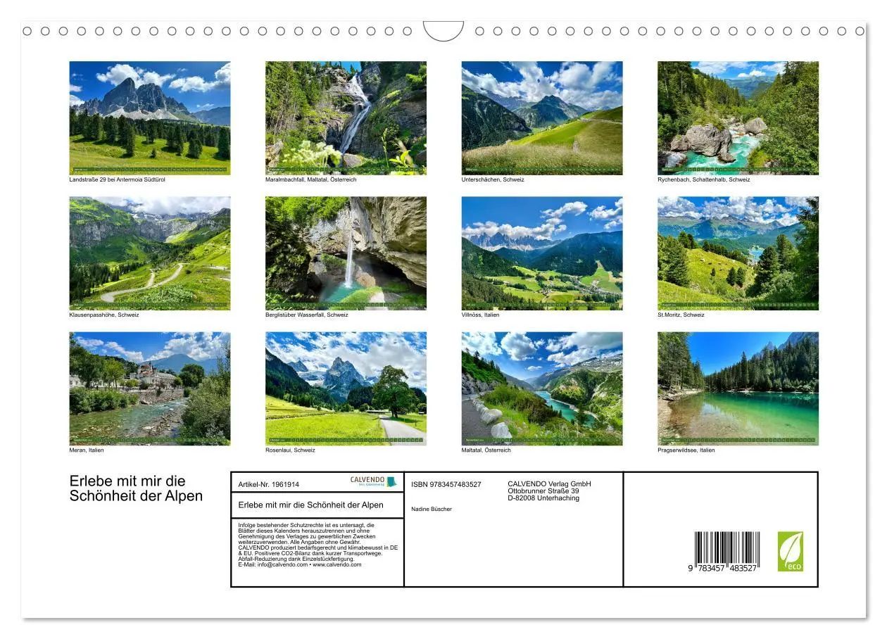 Bild: 9783457483527 | Erlebe mit mir die Schönheit der Alpen (Wandkalender 2026 DIN A3...