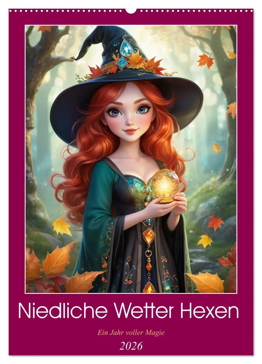 Cover: 9783516263527 | Niedliche Wetter Hexen (Wandkalender 2026 DIN A2 hoch), CALVENDO...