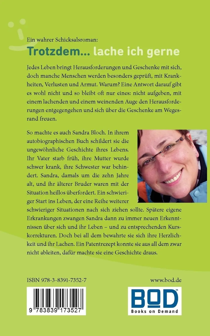 Rückseite: 9783839173527 | Trotzdem ... lache ich gerne | Roman | Sandra Bloch | Taschenbuch
