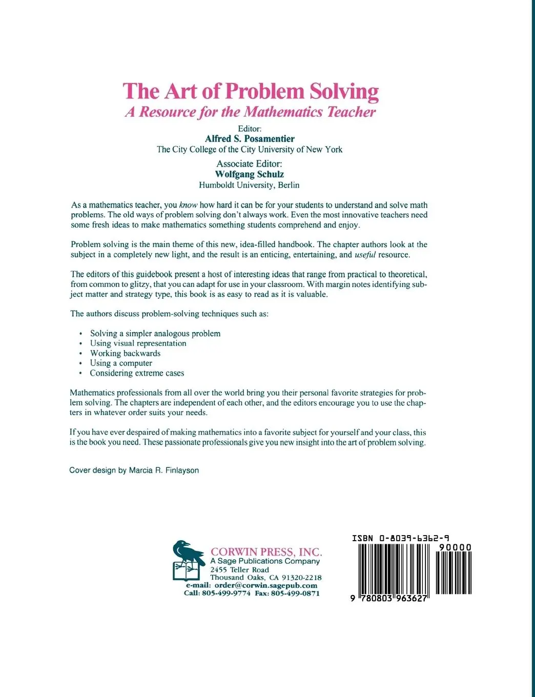 Rückseite: 9780803963627 | The Art of Problem Solving | A Resource for the Mathematics Teacher