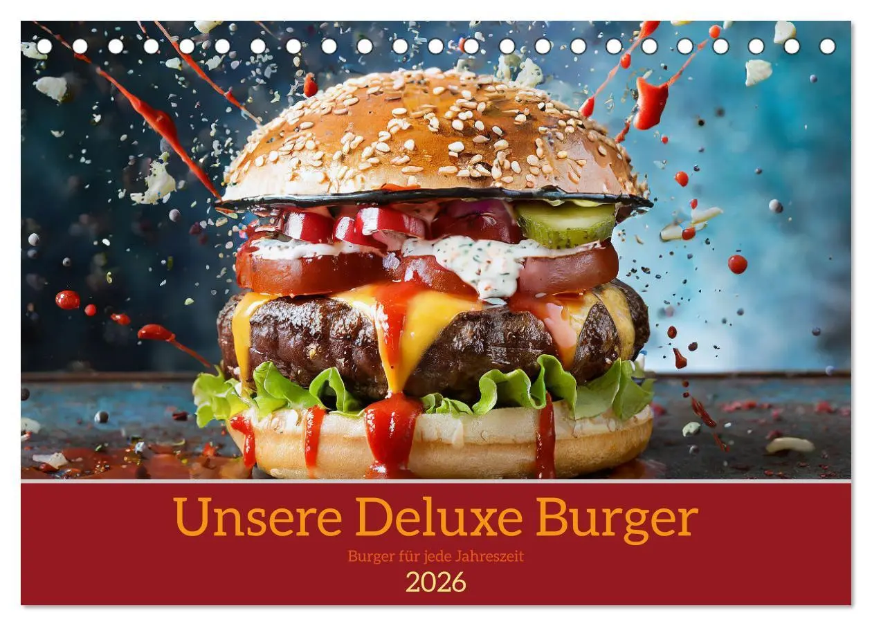Cover: 9783457473627 | Unsere Burger Deluxe (Tischkalender 2026 DIN A5 quer), CALVENDO...
