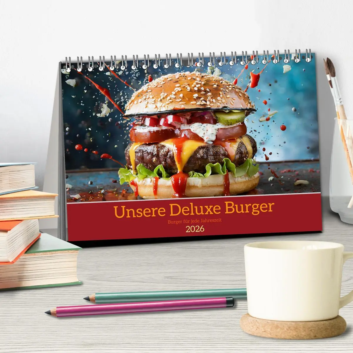 Bild: 9783457473627 | Unsere Burger Deluxe (Tischkalender 2026 DIN A5 quer), CALVENDO...