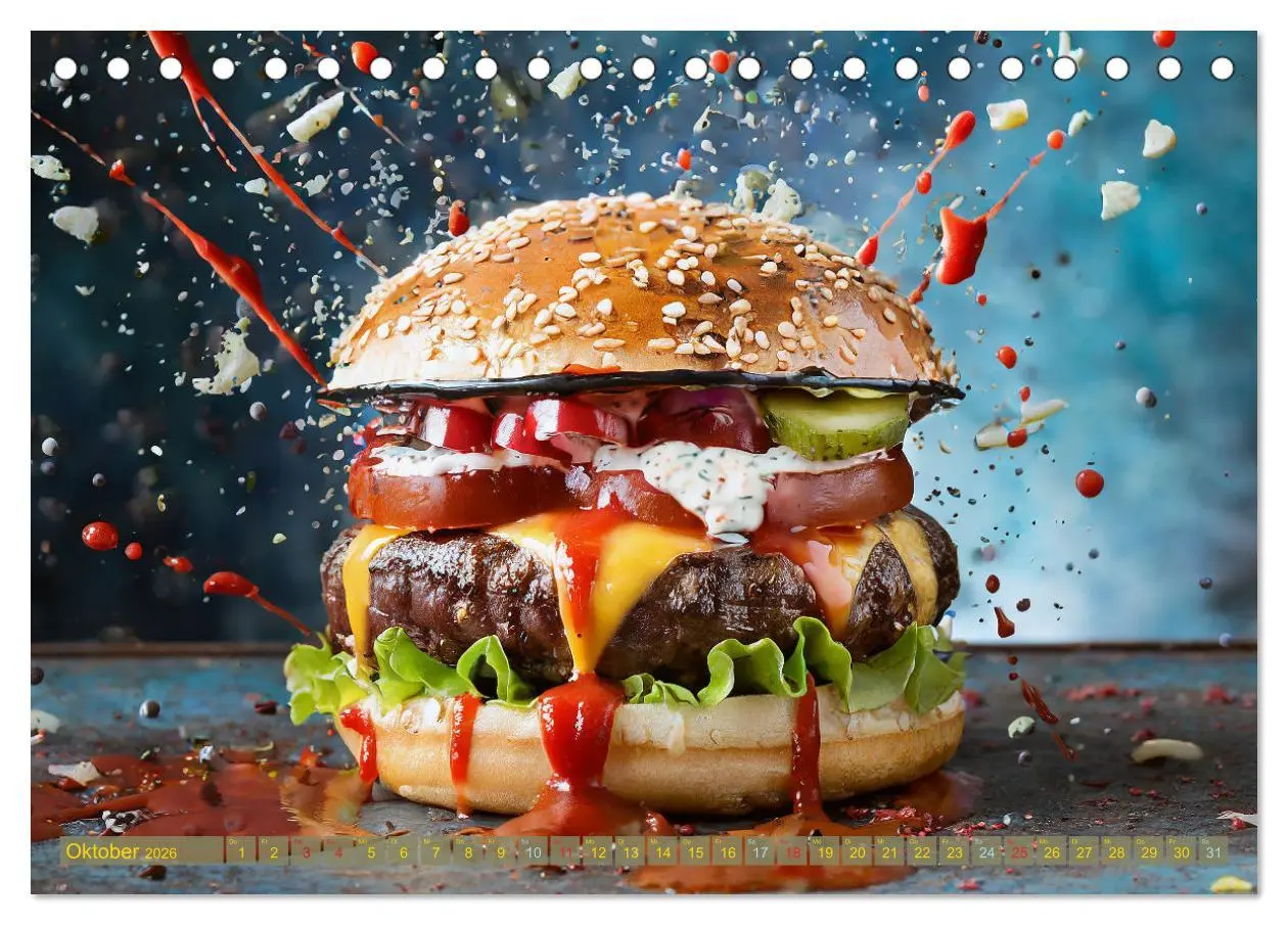 Bild: 9783457473627 | Unsere Burger Deluxe (Tischkalender 2026 DIN A5 quer), CALVENDO...