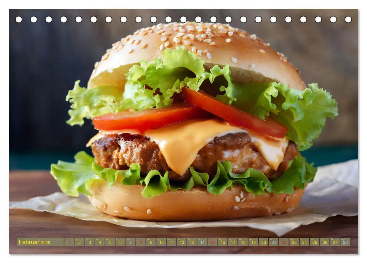 Bild: 9783457473627 | Unsere Burger Deluxe (Tischkalender 2026 DIN A5 quer), CALVENDO...