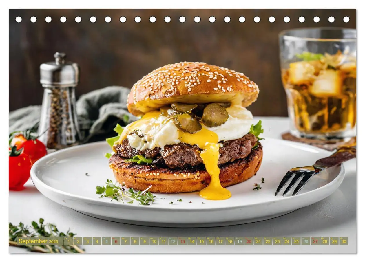 Bild: 9783457473627 | Unsere Burger Deluxe (Tischkalender 2026 DIN A5 quer), CALVENDO...