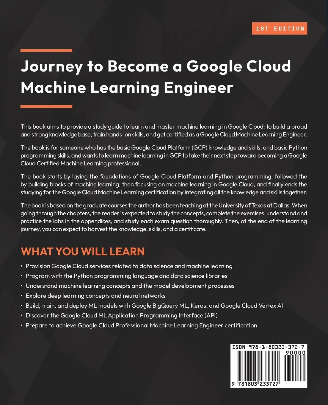 Rückseite: 9781803233727 | Journey to Become a Google Cloud Machine Learning Engineer | Song