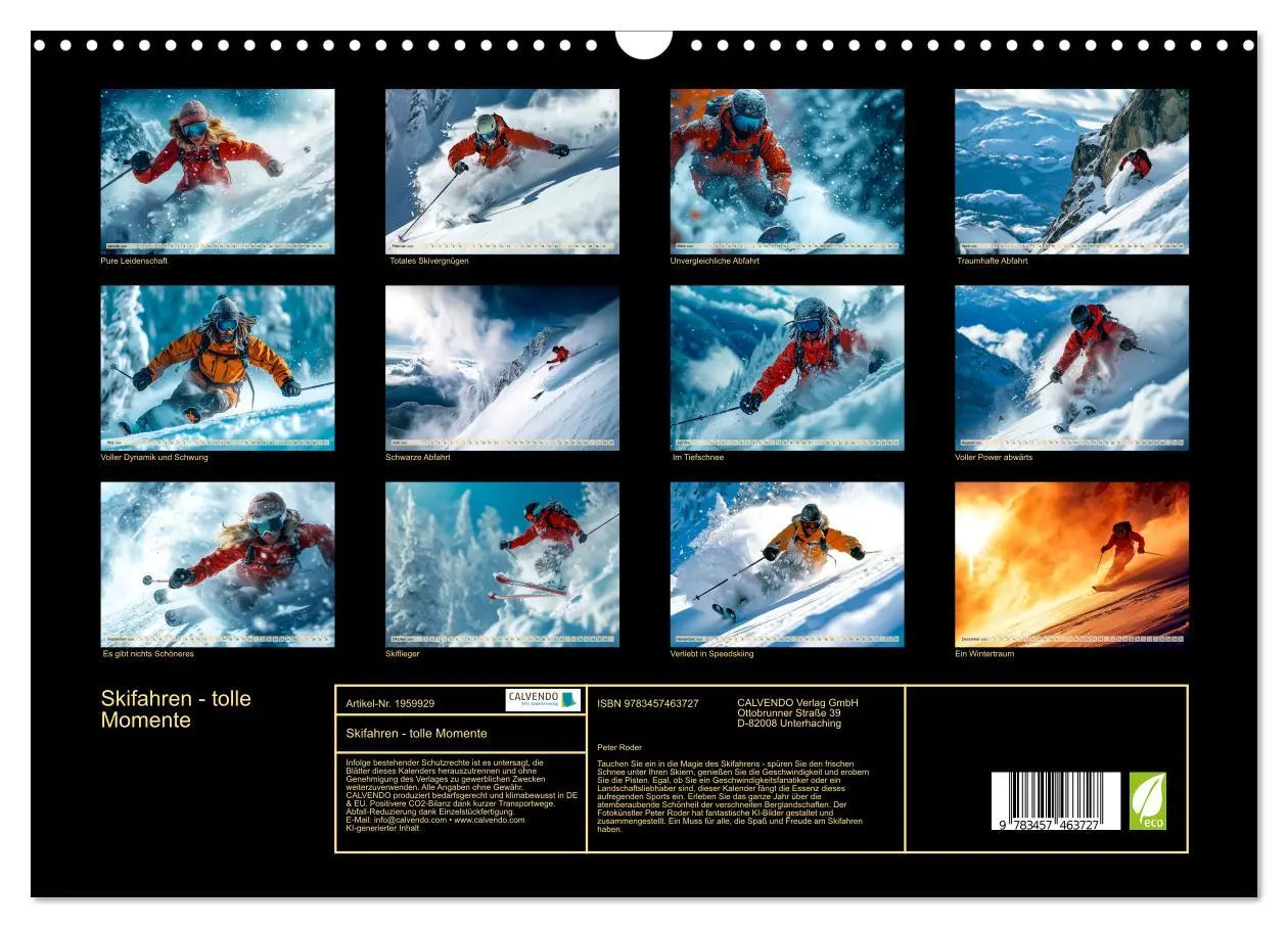 Bild: 9783457463727 | Skifahren - tolle Momente (Wandkalender 2026 DIN A3 quer), CALVENDO...