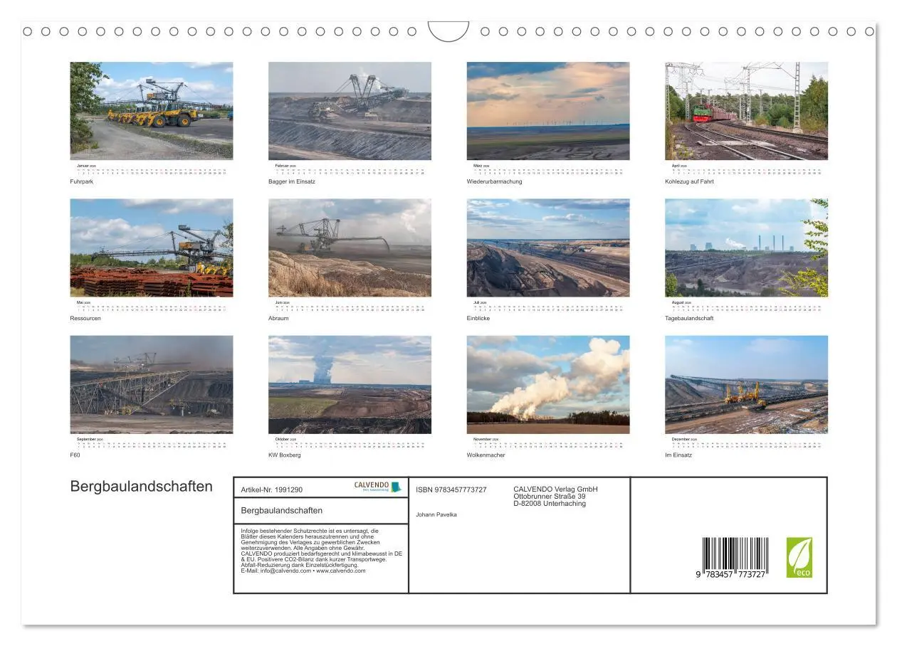 Bild: 9783457773727 | Bergbaulandschaften (Wandkalender 2026 DIN A3 quer), CALVENDO...
