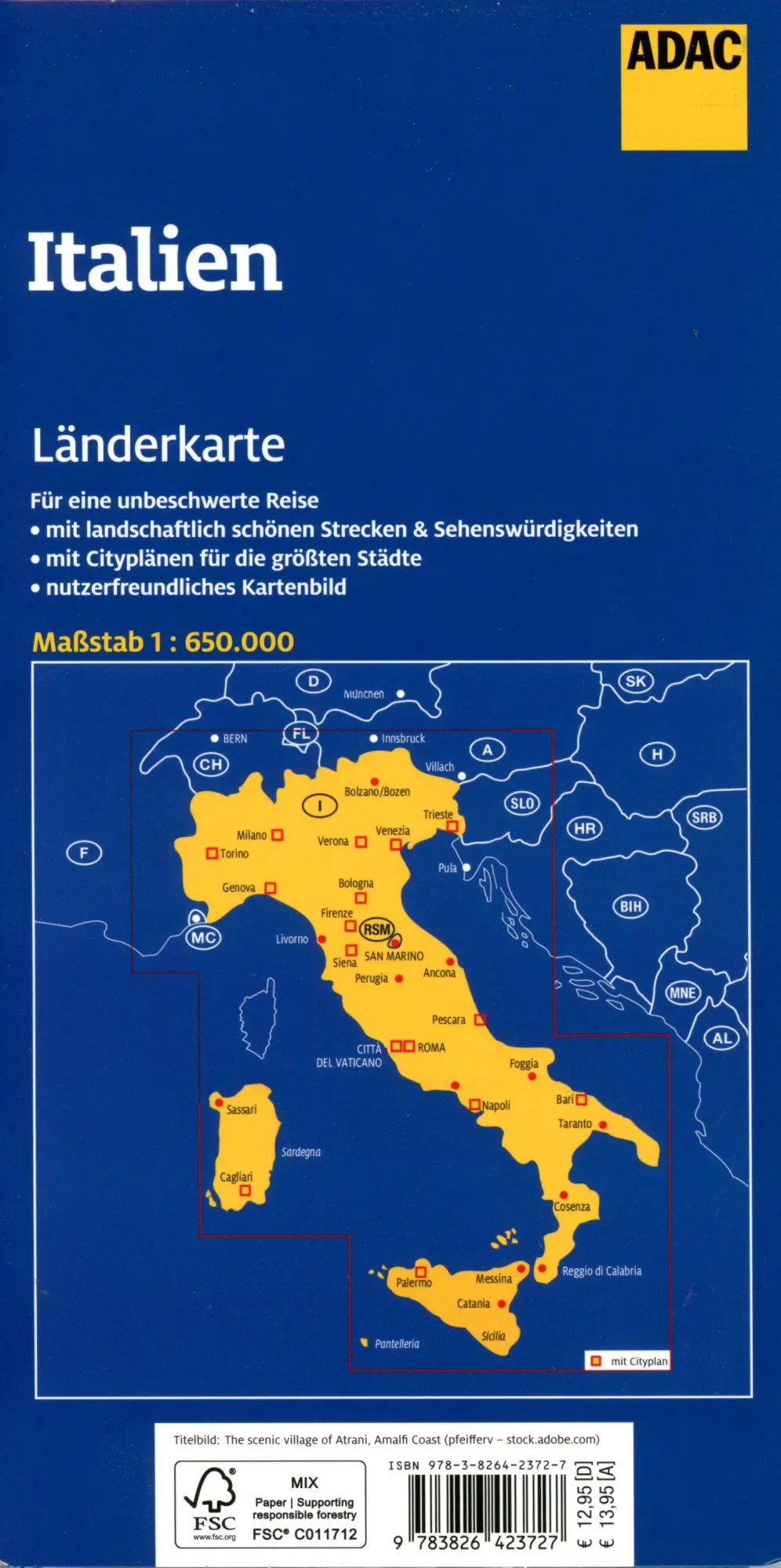 Bild: 9783826423727 | ADAC Länderkarte Italien 1:650.000 | (Land-)Karte | ADAC LänderKarte