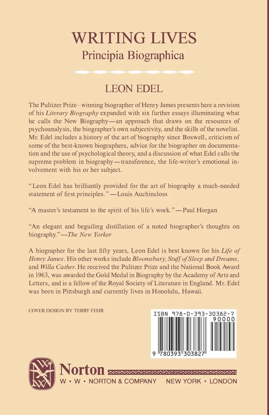 Rückseite: 9780393303827 | Writing Lives | Principia Biographica | Leon Edel | Taschenbuch | 1987