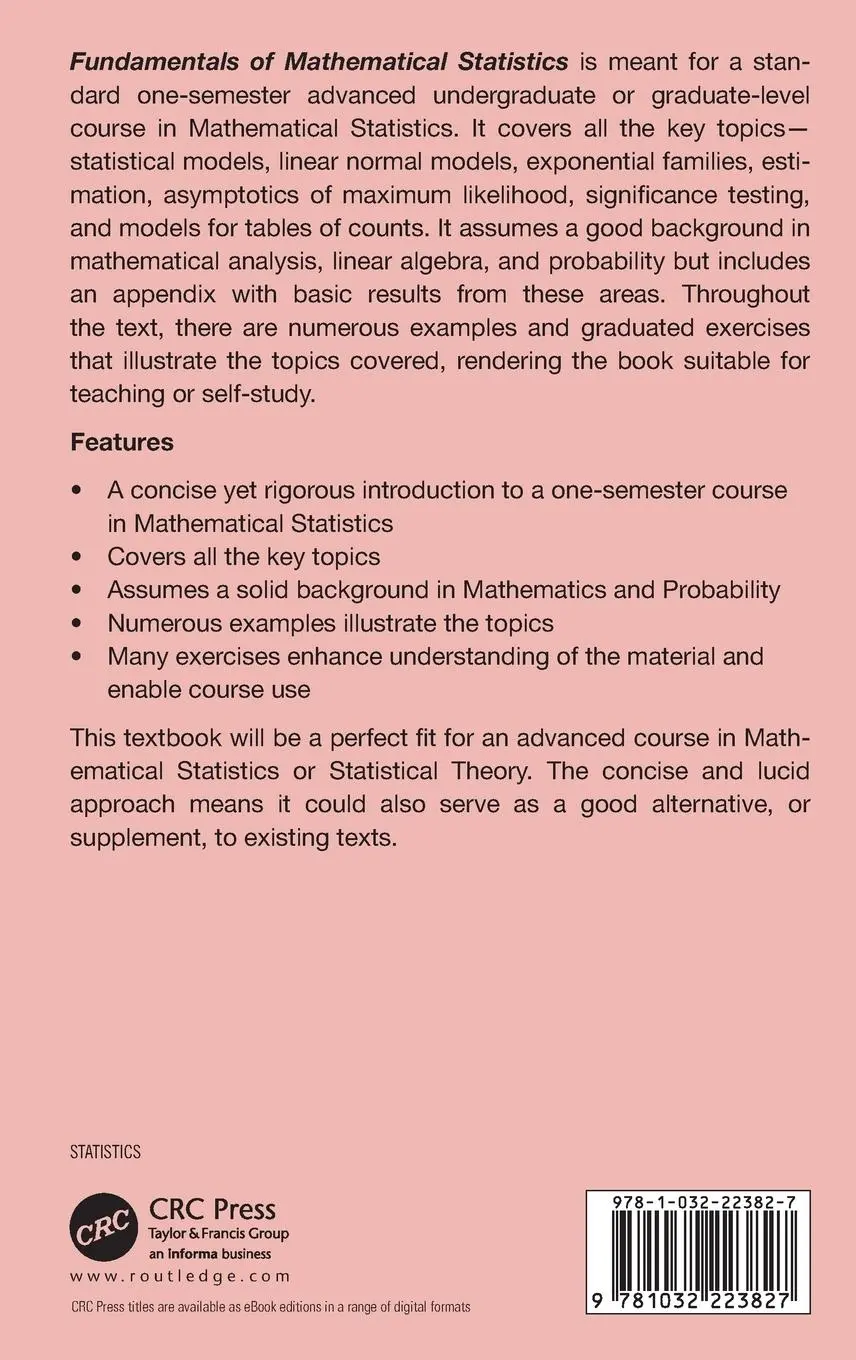 Rückseite: 9781032223827 | Fundamentals of Mathematical Statistics | Steffen Lauritzen | Buch