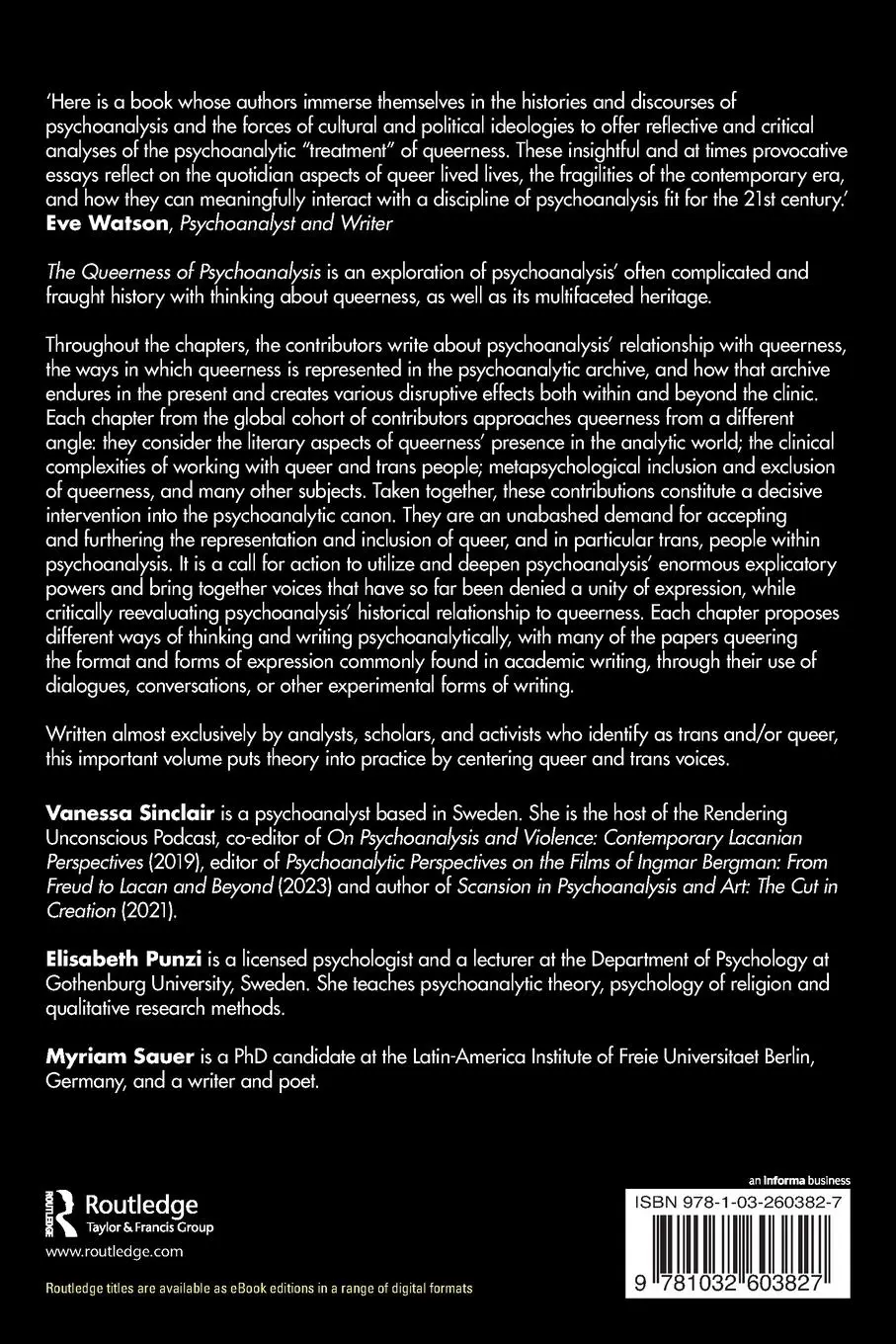 Rückseite: 9781032603827 | The Queerness of Psychoanalysis | Vanessa Sinclair (u. a.) | Buch