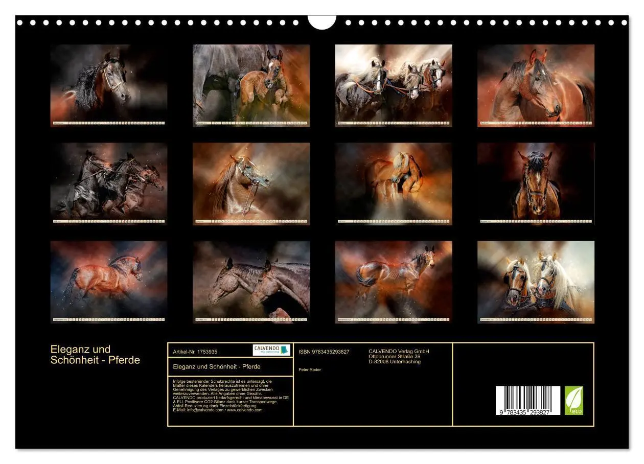 Bild: 9783435293827 | Eleganz und Schönheit - Pferde (Wandkalender 2025 DIN A3 quer),...