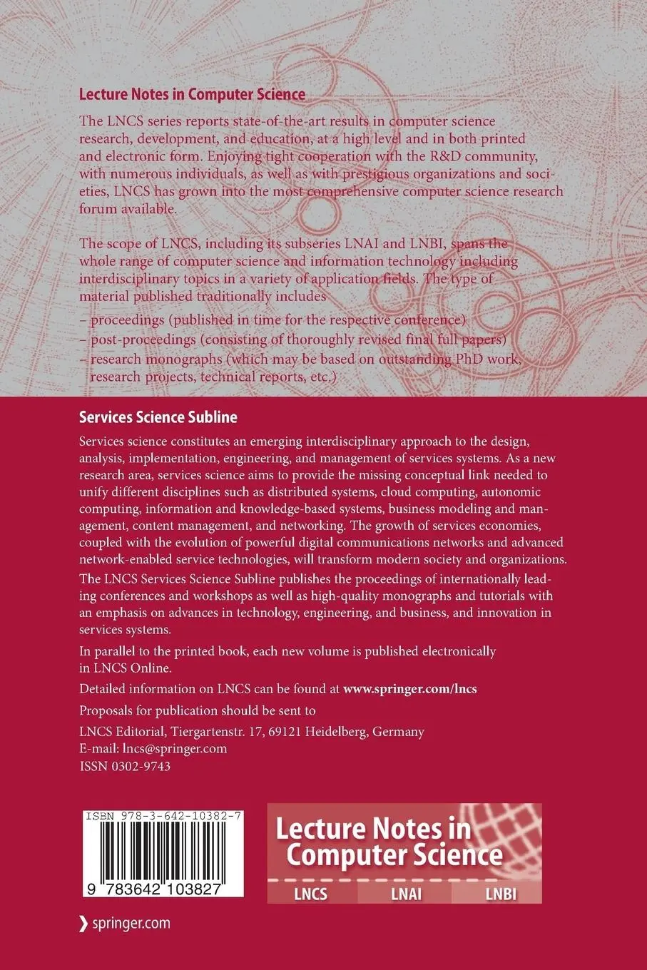 Rückseite: 9783642103827 | Service-Oriented Computing | Luciano Baresi (u. a.) | Taschenbuch