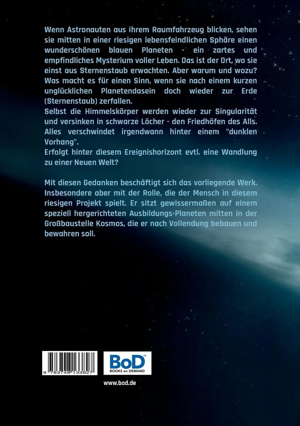Rückseite: 9783748133827 | Vom Urknall zur Neuen Welt | Die Zukunft des Menschen in der Schöpfung