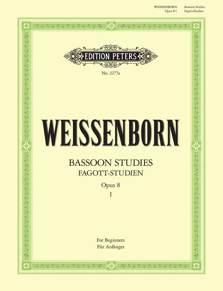 Cover: 9790577083827 | Fagott-Studien, Heft 1: Für Anfänger op. 8 | Julius Weissenborn | 2001