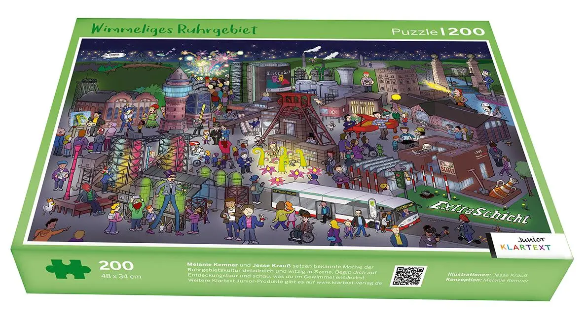 Cover: 4260056333927 | Puzzle Wimmeliges Ruhrgebiet | 200 Teile | Melanie Kemner | Puzzle