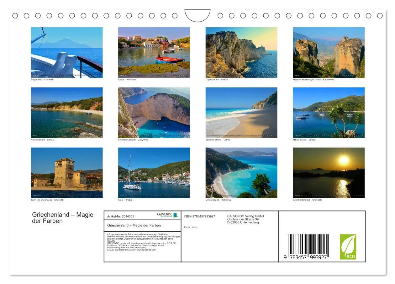Bild: 9783457993927 | Griechenland - Magie der Farben (Wandkalender 2026 DIN A4 quer),...