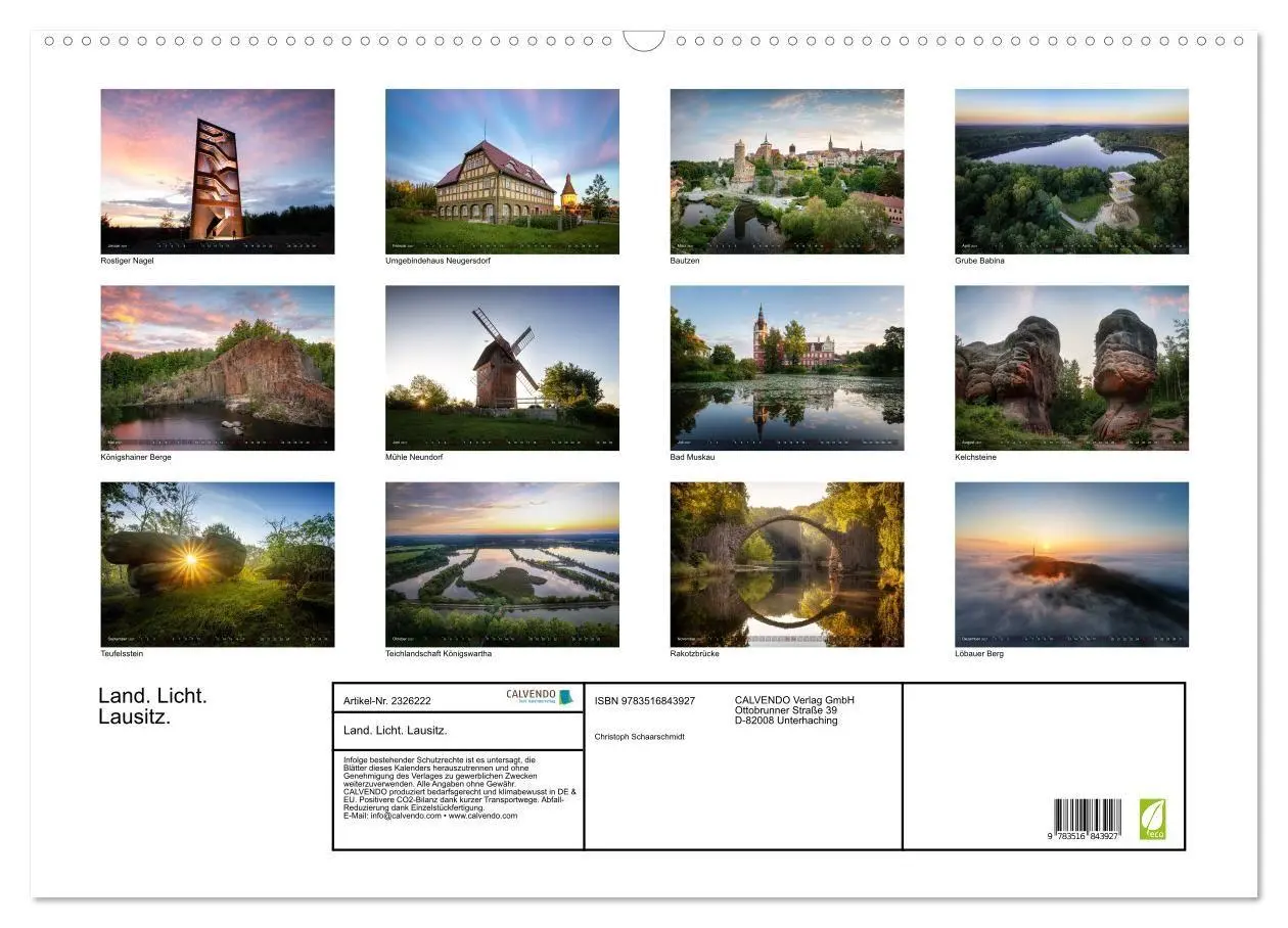 Bild: 9783516843927 | Land. Licht. Lausitz. (Wandkalender 2027 DIN A2 quer), CALVENDO...