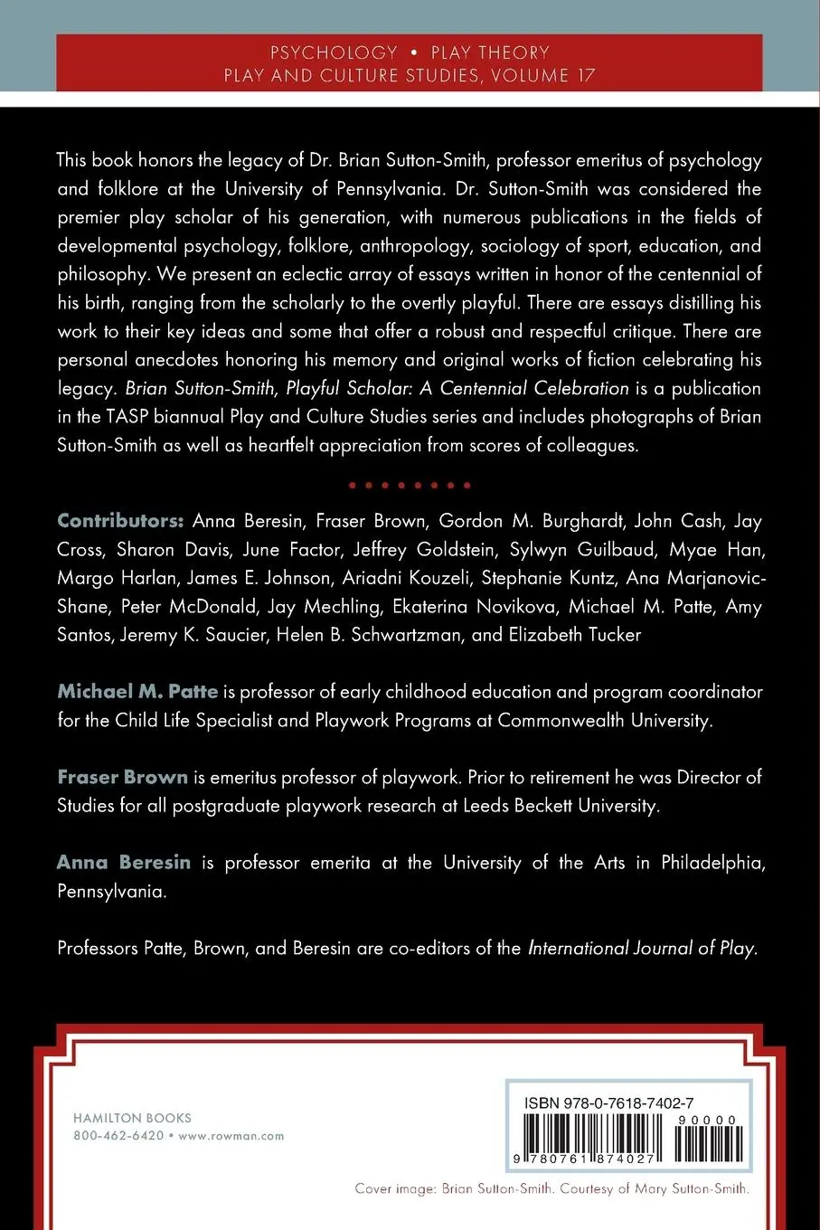Rückseite: 9780761874027 | Brian Sutton-Smith, Playful Scholar | A Centennial Celebration | Buch