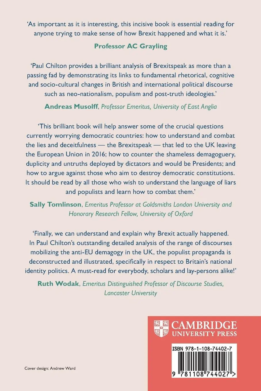 Rückseite: 9781108744027 | Brexitspeak | Paul Chilton | Taschenbuch | Englisch | 2024