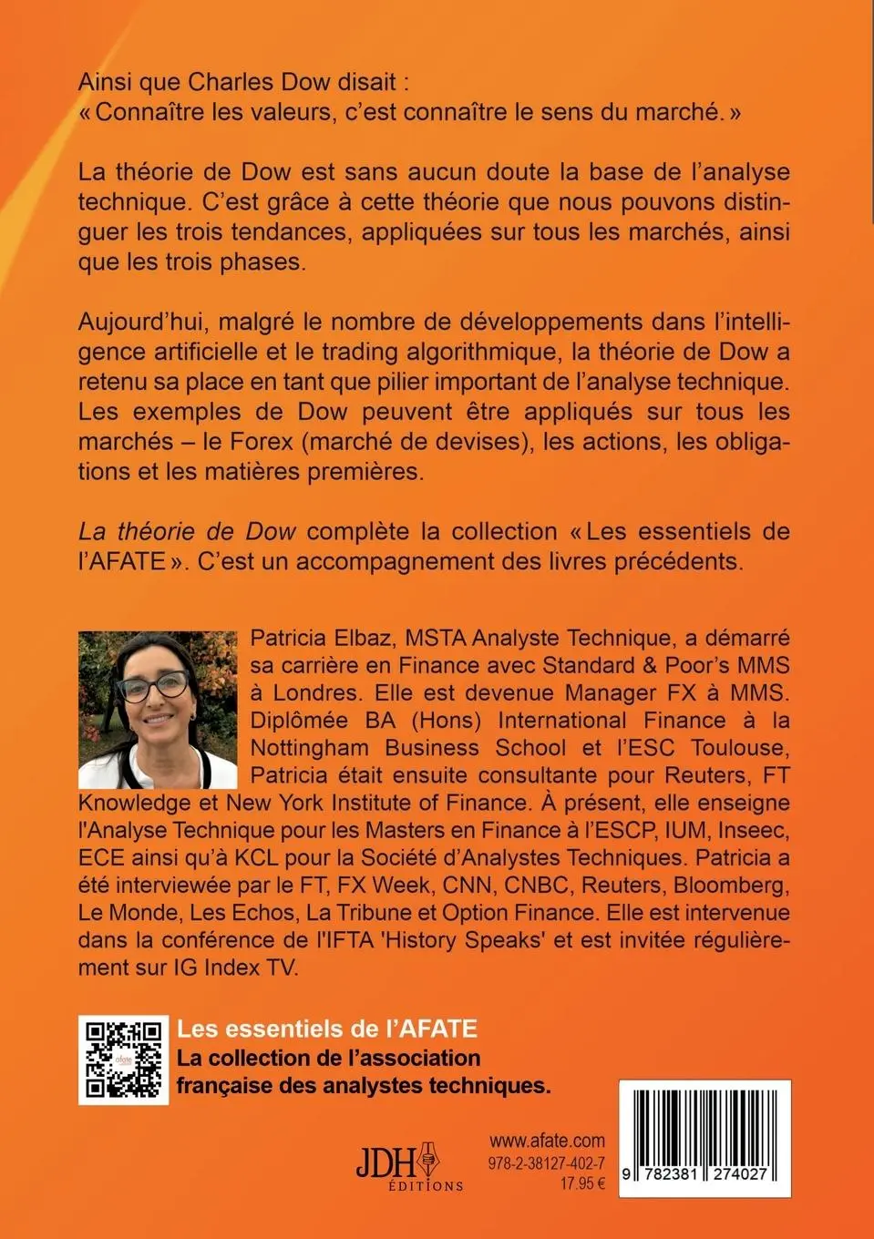 Rückseite: 9782381274027 | La théorie de Dow | La base de l'analyse technique | Patricia Elbaz