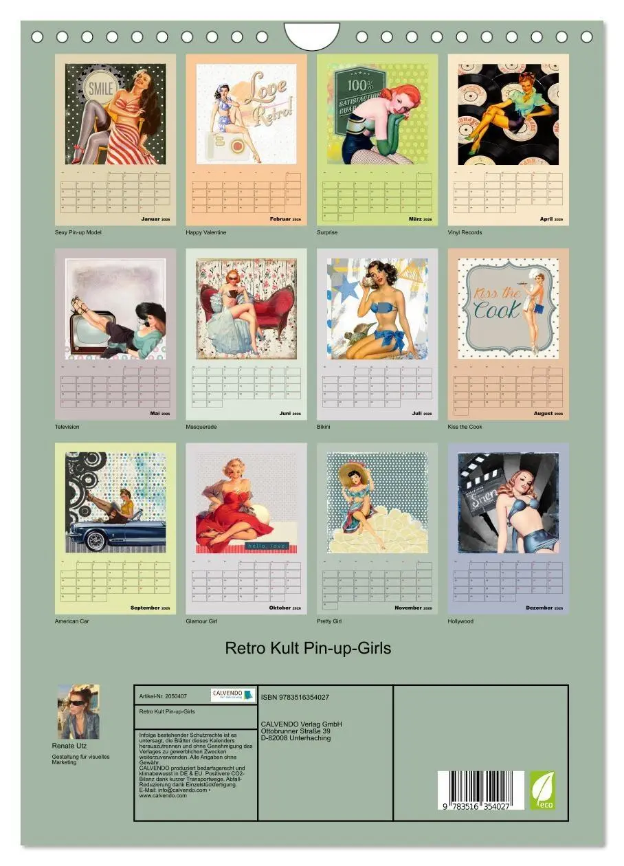 Bild: 9783516354027 | Retro Kult Pin-up-Girls (Wandkalender 2026 DIN A4 hoch), CALVENDO...