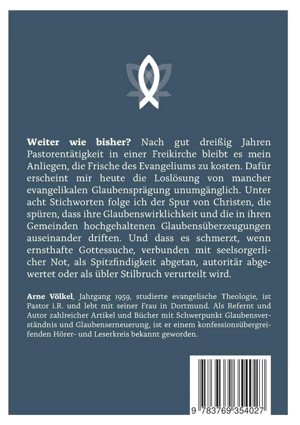 Rückseite: 9783769354027 | Weiter wie bisher? | Von der Freiheit des postevangelikalen Glaubens