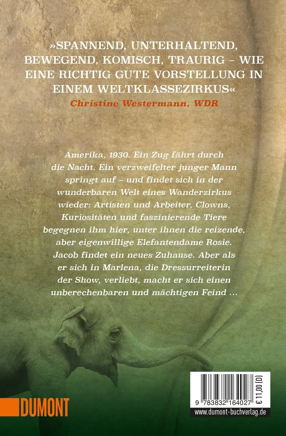 Rückseite: 9783832164027 | Wasser für die Elefanten | Sara Gruen | Taschenbuch | 397 S. | Deutsch