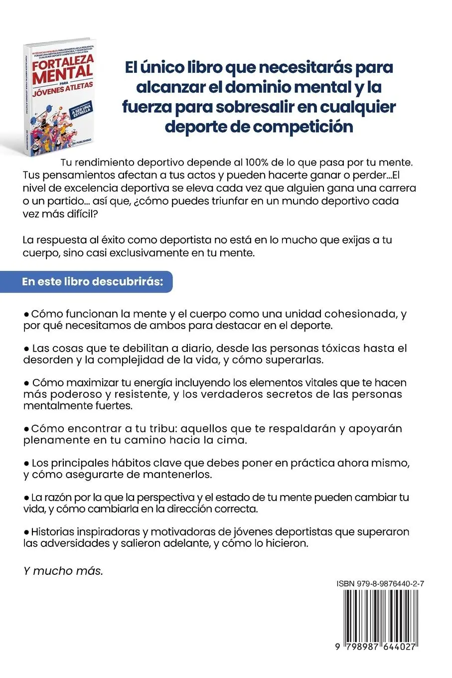 Rückseite: 9798987644027 | Fortaleza Mental para Jóvenes Atletas | Rk Publishing | Taschenbuch