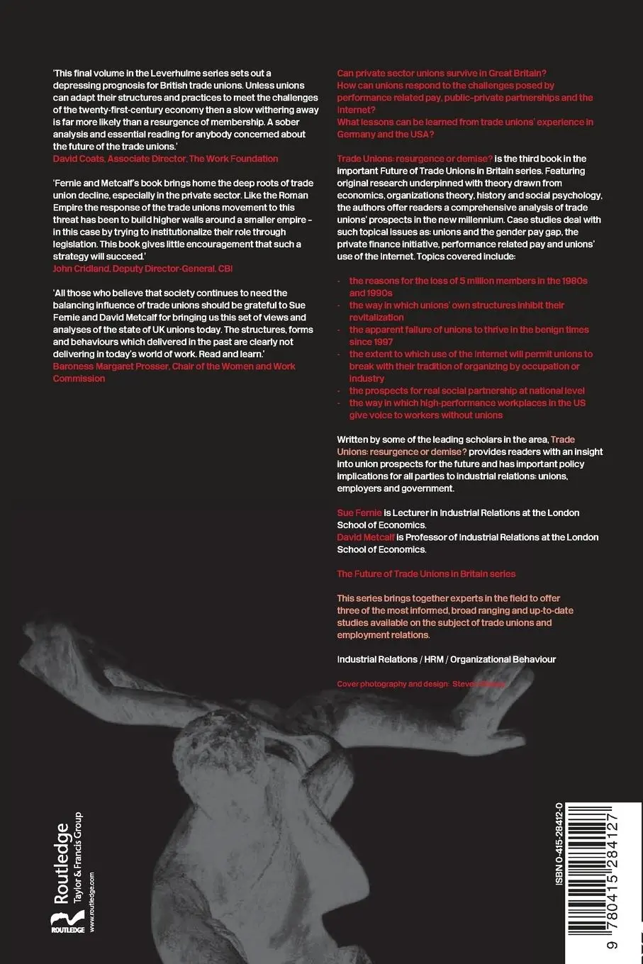 Rückseite: 9780415284127 | Trade Unions | Resurgence or Demise? | Sue Fernie (u. a.) | Buch