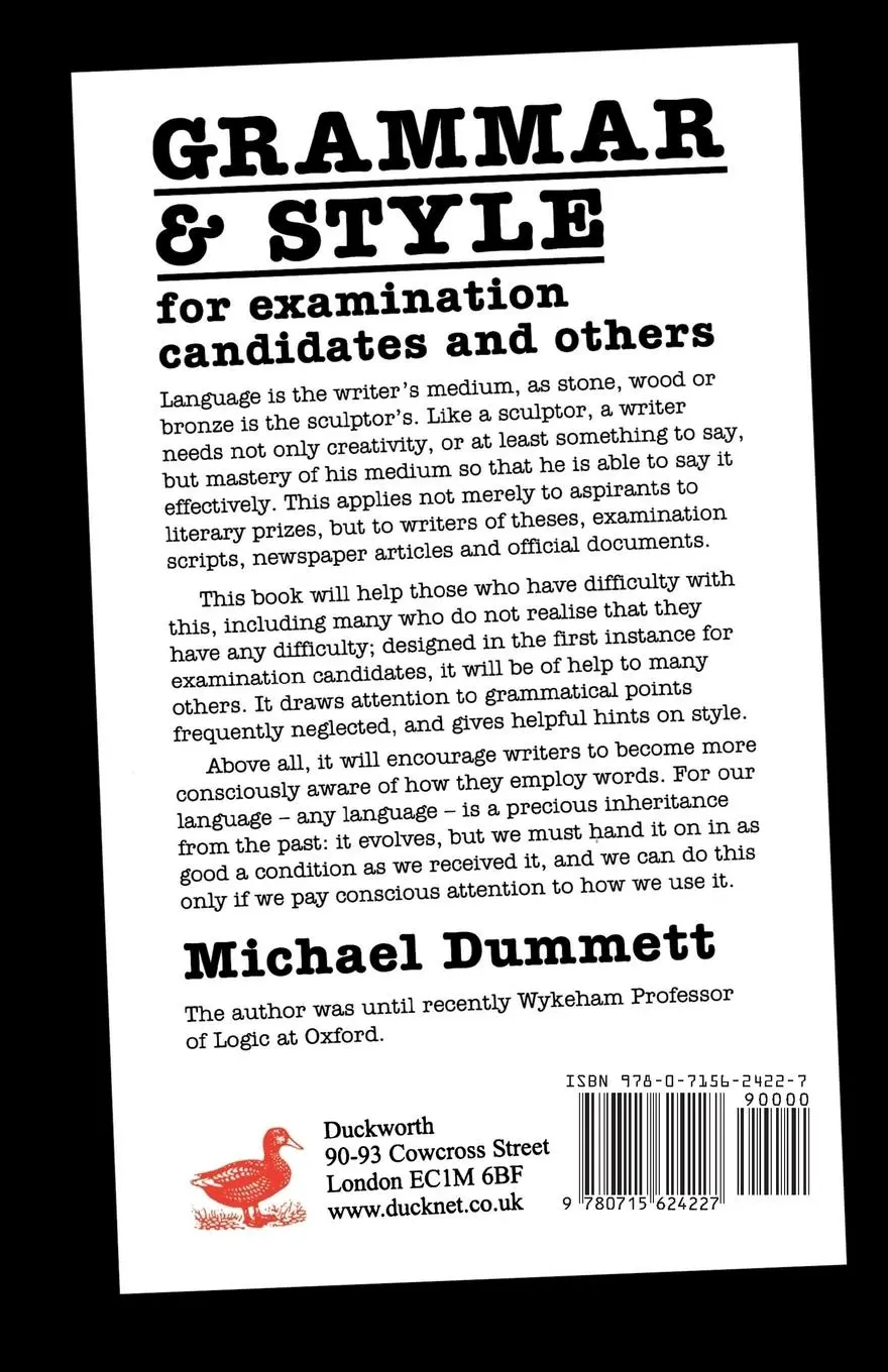 Rückseite: 9780715624227 | Grammar and Style | For Examination Candidates and Others | Dummett
