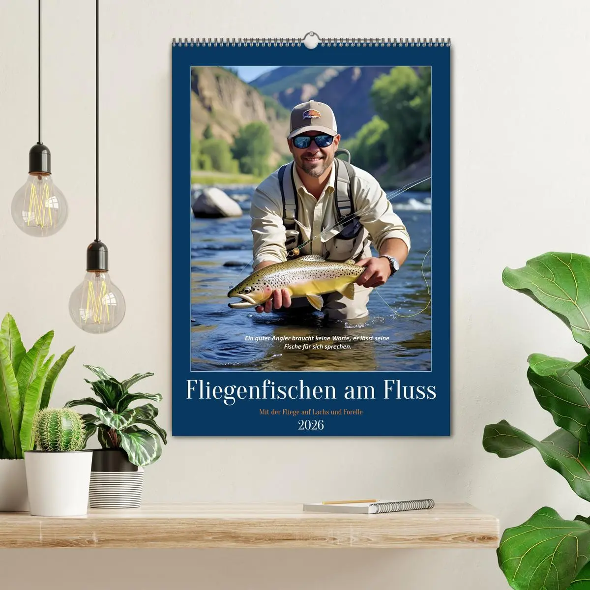 Bild: 9783516644227 | Fliegenfischen am Fluss (Wandkalender 2026 DIN A2 hoch), CALVENDO...