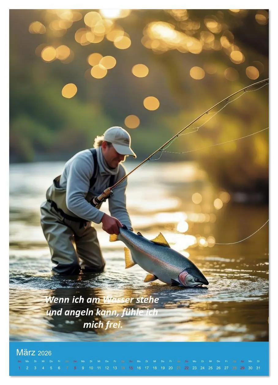 Bild: 9783516644227 | Fliegenfischen am Fluss (Wandkalender 2026 DIN A2 hoch), CALVENDO...
