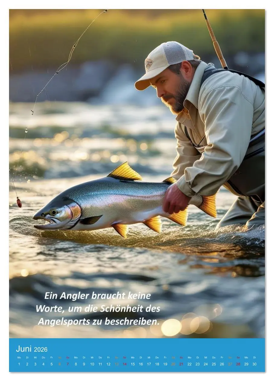 Bild: 9783516644227 | Fliegenfischen am Fluss (Wandkalender 2026 DIN A2 hoch), CALVENDO...