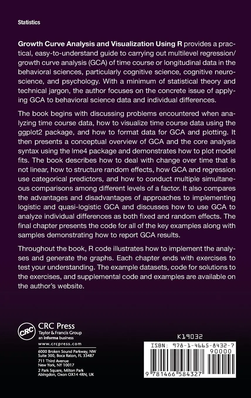 Rückseite: 9781466584327 | Growth Curve Analysis and Visualization Using R | Daniel Mirman | Buch