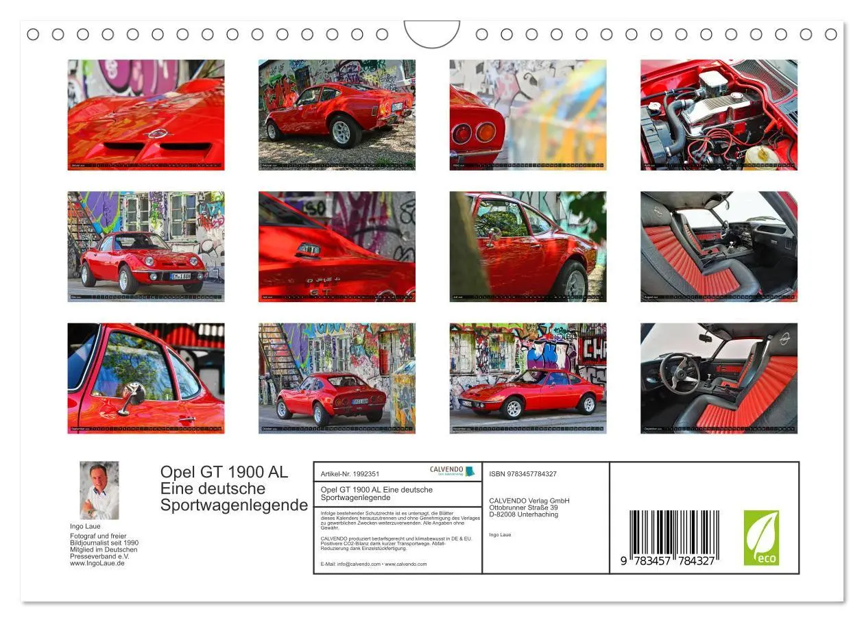 Bild: 9783457784327 | Opel GT 1900 AL Eine deutsche Sportwagenlegende (Wandkalender 2026...