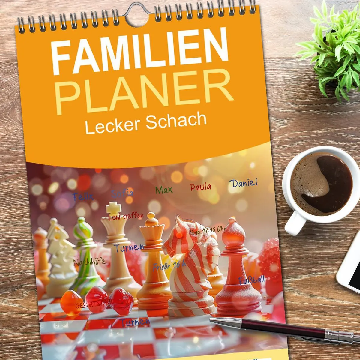 Bild: 9783516494327 | Familienplaner 2026 - Lecker Schach mit 5 Spalten (Wandkalender, 21...