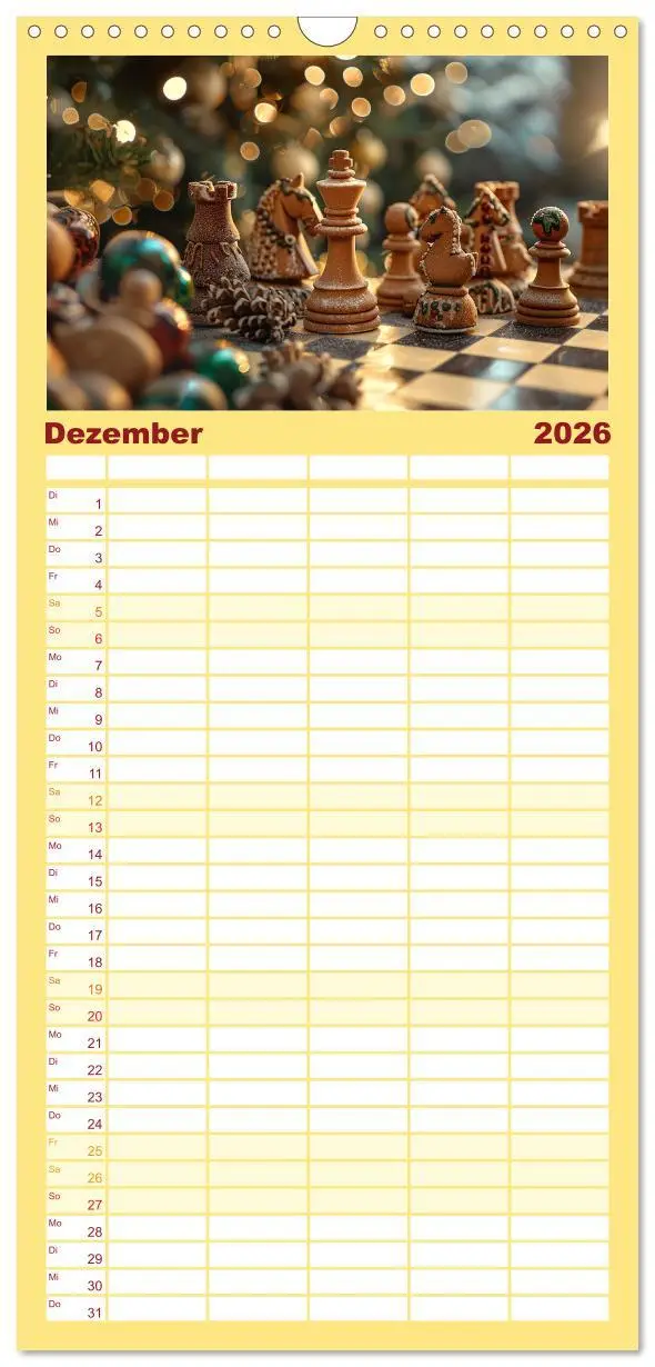 Bild: 9783516494327 | Familienplaner 2026 - Lecker Schach mit 5 Spalten (Wandkalender, 21...