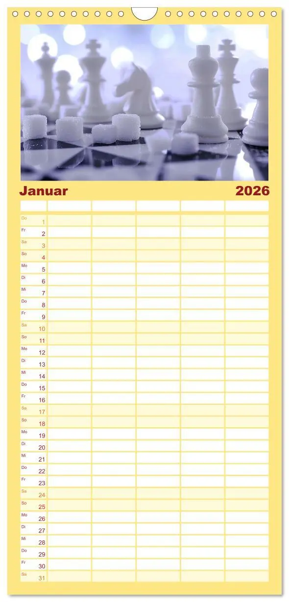 Bild: 9783516494327 | Familienplaner 2026 - Lecker Schach mit 5 Spalten (Wandkalender, 21...