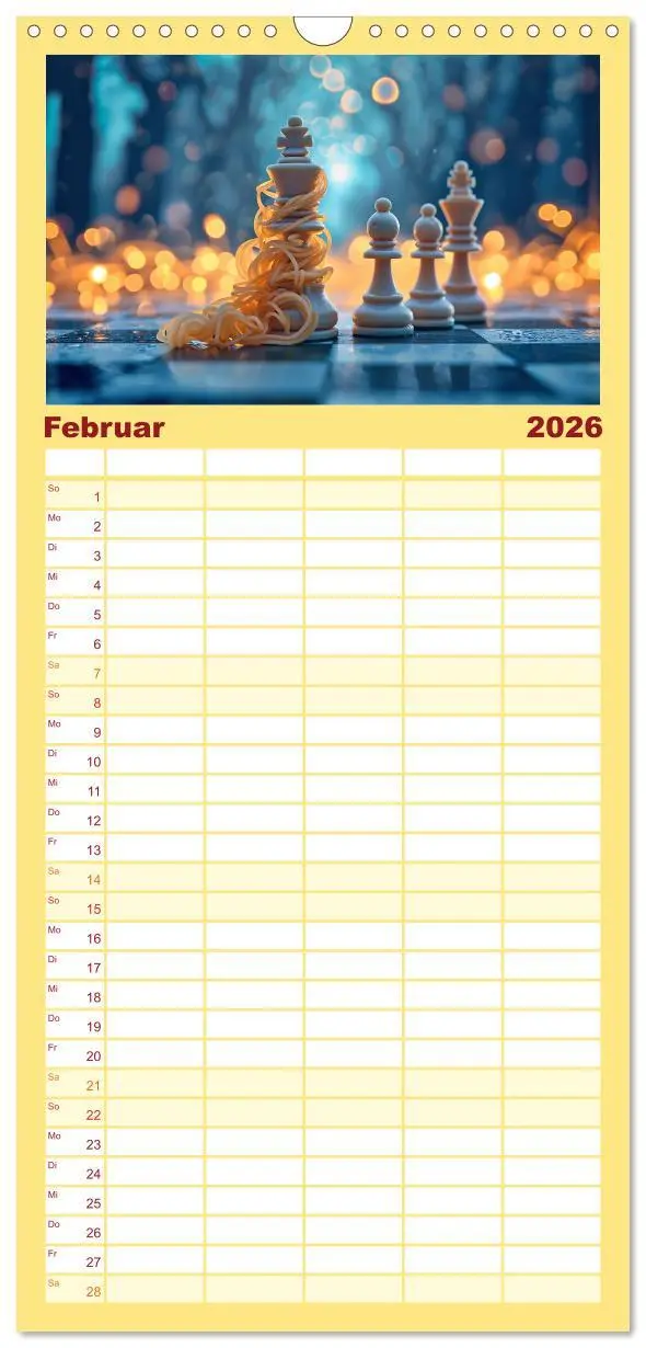 Bild: 9783516494327 | Familienplaner 2026 - Lecker Schach mit 5 Spalten (Wandkalender, 21...