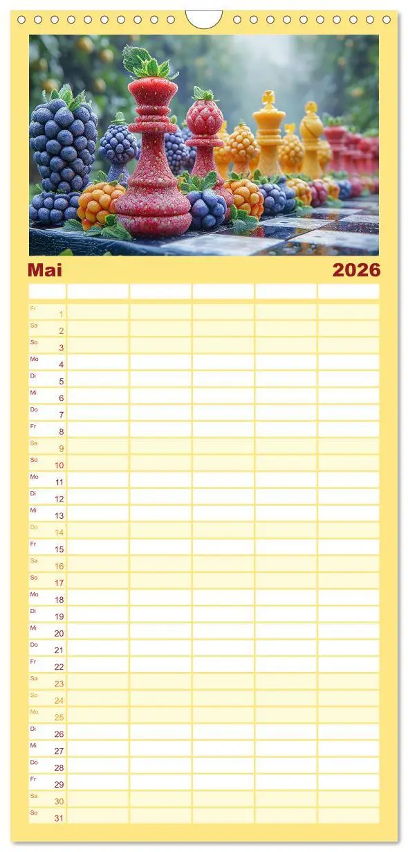 Bild: 9783516494327 | Familienplaner 2026 - Lecker Schach mit 5 Spalten (Wandkalender, 21...