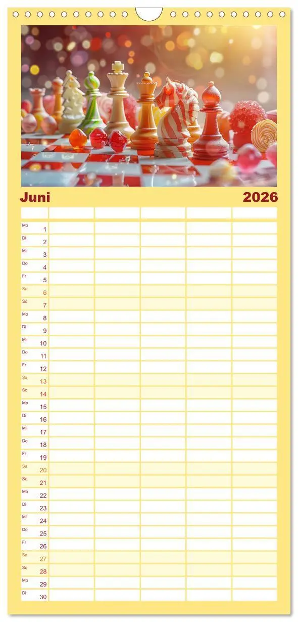 Bild: 9783516494327 | Familienplaner 2026 - Lecker Schach mit 5 Spalten (Wandkalender, 21...