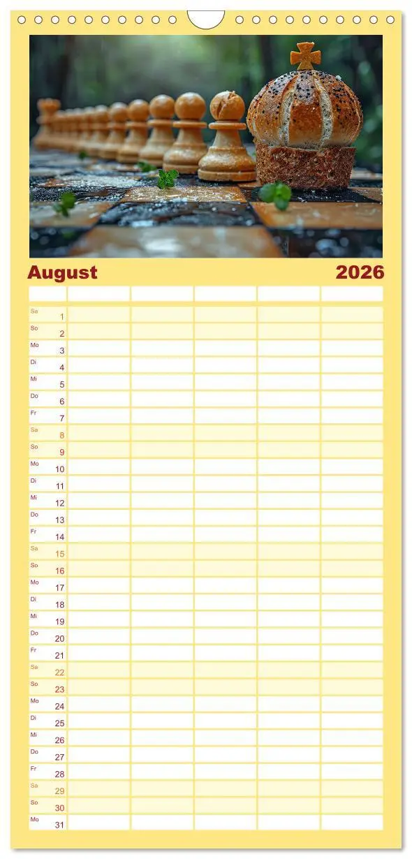 Bild: 9783516494327 | Familienplaner 2026 - Lecker Schach mit 5 Spalten (Wandkalender, 21...